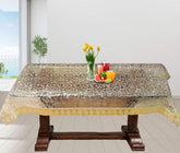 Homecrown Stone Print Golden Lace Waterproof Centre Table Cover (60x40 Inch)