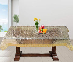 Homecrown Stone Print Golden Lace Waterproof Centre Table Cover (60x40 Inch)