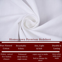 Homecrown Stripe Bedsheet for Single Bed with 1 Matching Pillow Cover – White
