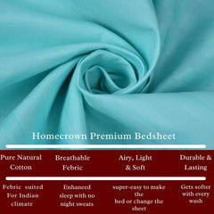 Homecrown Stripe Bedsheet for Single Bed with 1 Matching Pillow Cover – Light Blue