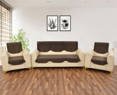 Homecrown Velvet Quilted Sofa Cover for 5 Seater Sofa- Brown