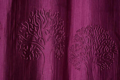Homecrown Premium Tree Punch Embossed Design Curtains- Set of 2, Purple