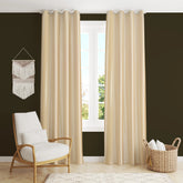Homecrown Solid Plain Crush Curtains for Windows/Doors – Set of 2, Cream
