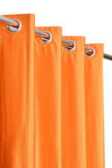 Homecrown Solid Plain Crush Curtains for Windows/Doors – Set of 2, Orange