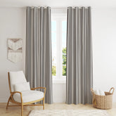 Homecrown Solid Plain Crush Curtains for Windows/Doors – Set of 2, Grey