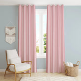 Homecrown Solid Plain Crush Curtains for Windows/Doors – Set of 2, Baby Pink