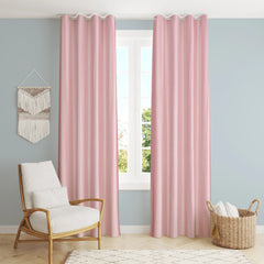 Homecrown Solid Plain Crush Curtains for Windows/Doors – Set of 2, Baby Pink