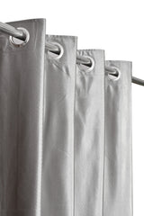 Homecrown Solid Plain Crush Curtains for Windows/Doors – Set of 2, Grey