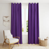Homecrown Solid Plain Crush Curtains for Windows/Doors – Set of 2, Purple
