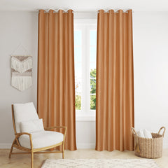 Homecrown Solid Plain Crush Curtains for Windows/Doors – Set of 2, Beige