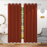 Homecrown Premium Thermal Insulated Room Darkening Blackout Curtains for Windows & Doors - Set of 2, Rust
