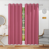 Homecrown Premium Thermal Insulated Room Darkening Blackout Curtains for Windows & Doors - Set of 2, Pink