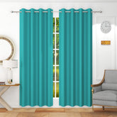 Homecrown Premium Thermal Insulated Room Darkening Blackout Curtains for Windows & Doors - Set of 2, Aqua
