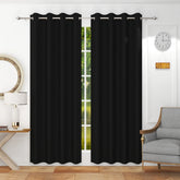 Homecrown Premium Thermal Insulated Room Darkening Blackout Curtains for Windows & Doors - Set of 2, Black