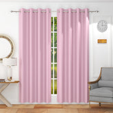 Homecrown Premium Thermal Insulated Room Darkening Blackout Curtains for Windows & Doors - Set of 2, Light Pink