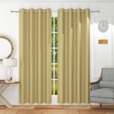 Homecrown Premium Thermal Insulated Room Darkening Blackout Curtains for Windows & Doors - Set of 2, Golden