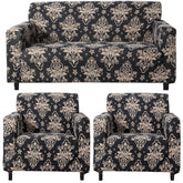 Homecrown Stretchable Fully Covered 5 Seater Sofa Cover Set (3+1+1) – Ethnic Design, Universal Fit & Non-Slip Protection