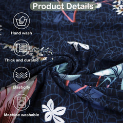 Homecrown Stretchable Fully Covered 5 Seater Sofa Cover Set (3+1+1) – Blue Floral Design, Universal Fit & Non-Slip Protection