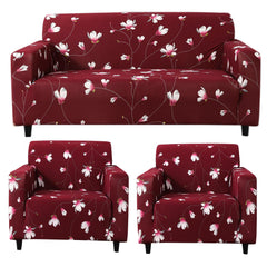 Homecrown Stretchable Fully Covered 5 Seater Sofa Cover Set (3+1+1) – Floral Design, Universal Fit & Non-Slip Protection