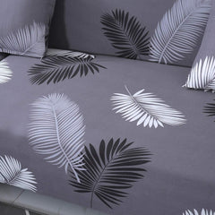 Homecrown Stretchable Fully Covered 5 Seater Sofa Cover Set (3+1+1) – Feather Design, Universal Fit & Non-Slip Protection