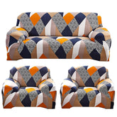 Homecrown Stretchable Fully Covered 5 Seater Sofa Cover Set (3+1+1) – Geometric Design, Universal Fit & Non-Slip Protection