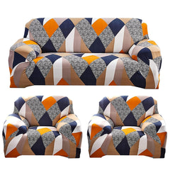 Homecrown Stretchable Fully Covered 5 Seater Sofa Cover Set (3+1+1) – Geometric Design, Universal Fit & Non-Slip Protection