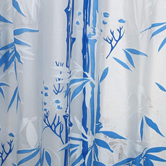 Homecrown Bamboo Print Waterproof Shower Curtain (7x4 Feet, Blue) | Shower Curtain | Homecrown