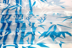 Homecrown Bamboo Print Waterproof Shower Curtain (7x4 Feet, Blue) | Shower Curtain | Homecrown
