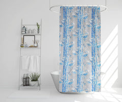 Homecrown Bamboo Print Waterproof Shower Curtain (7x4 Feet, Blue) | Shower Curtain | Homecrown