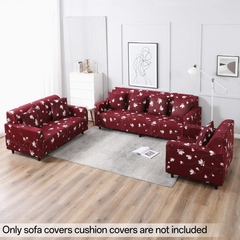 Homecrown Stretchable Fully Covered 5 Seater Sofa Cover Set (3+1+1) – Floral Design, Universal Fit & Non-Slip Protection