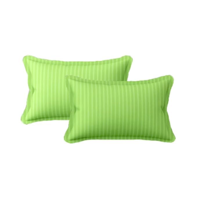 Homecrown Cotton Feel Striped Elastic Fitted Double Bedsheet with 2 Pillow Covers – 72x78 Inch – Light Green