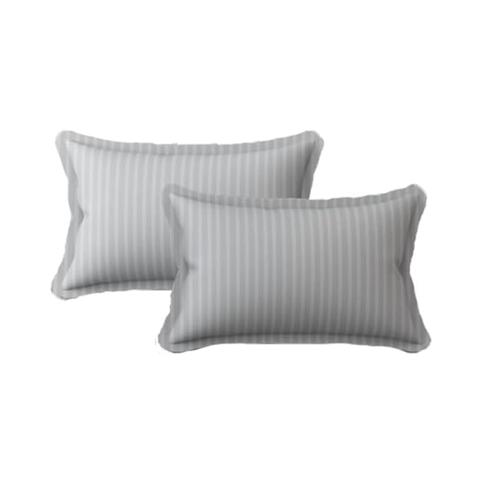 Homecrown Cotton Feel Striped Elastic Fitted Double Bedsheet with 2 Pillow Covers – 72x78 Inch – Light Grey