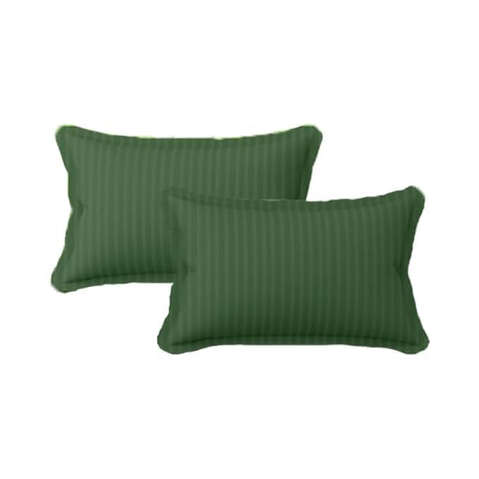 Homecrown Cotton Feel Striped Elastic Fitted Double Bedsheet with 2 Pillow Covers – 72x78 Inch – Dark Green