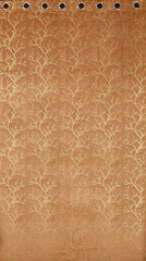 Homecrown Premium Velvet Fabric Room Darkening Curtains for Windows & Doors - Set of 2, Foil Print- Gold