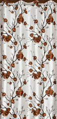 HOMECROWN Floral Printed Curtains for Windows and Doors – Set of 2, Brown