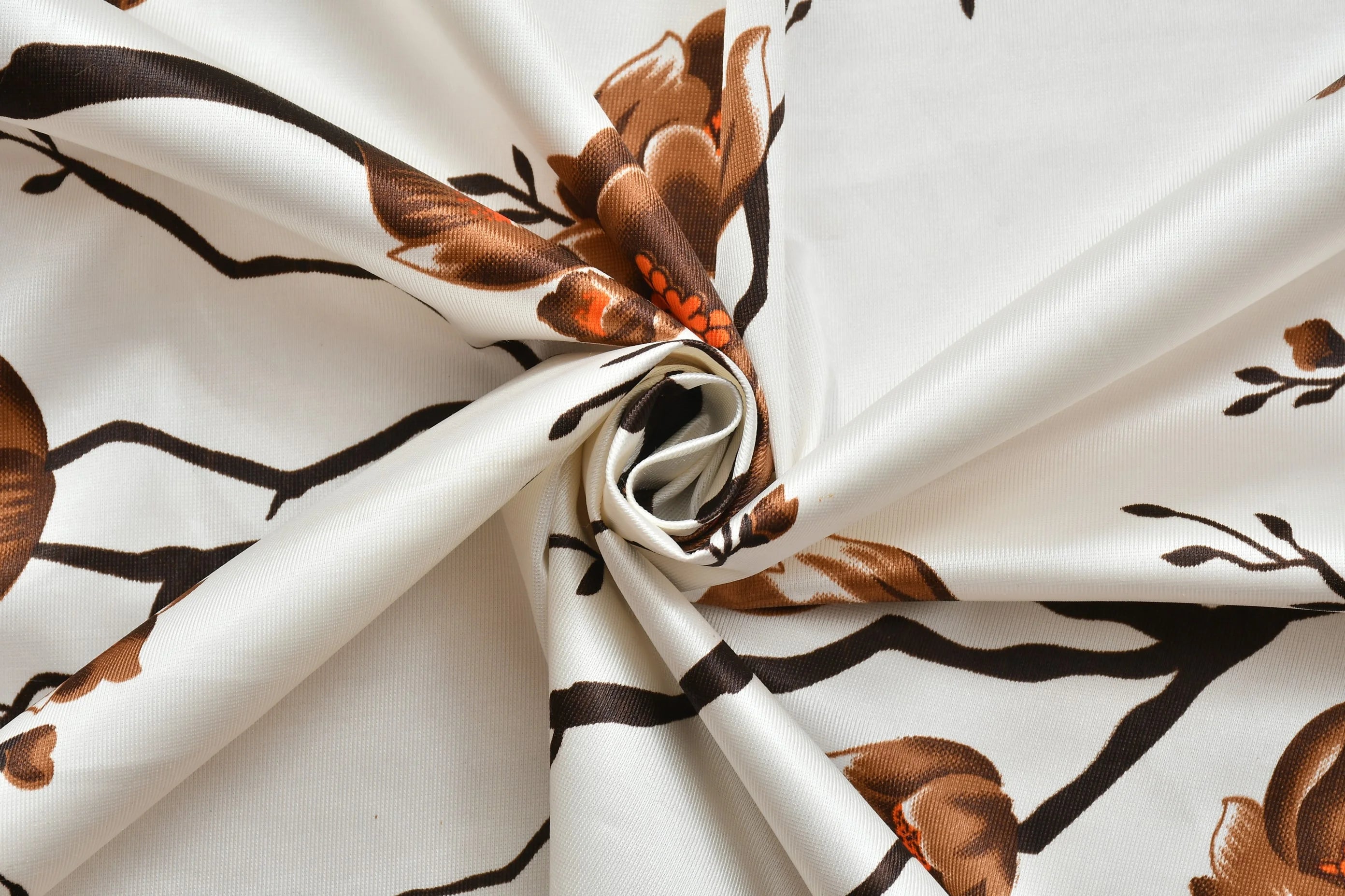 HOMECROWN Floral Printed Curtains for Windows and Doors – Set of 2, Brown