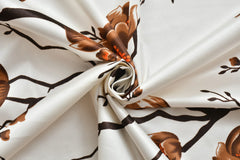 HOMECROWN Floral Printed Curtains for Windows and Doors – Set of 2, Brown