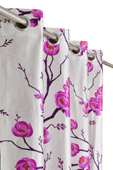 HOMECROWN Floral Printed Curtains for Windows and Doors – Set of 2, Purple