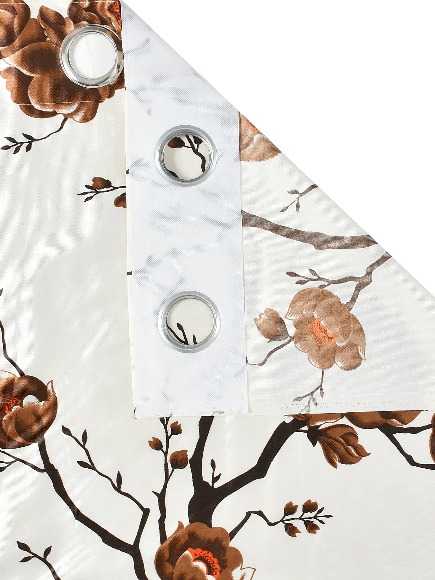 HOMECROWN Floral Printed Curtains for Windows and Doors – Set of 2, Brown