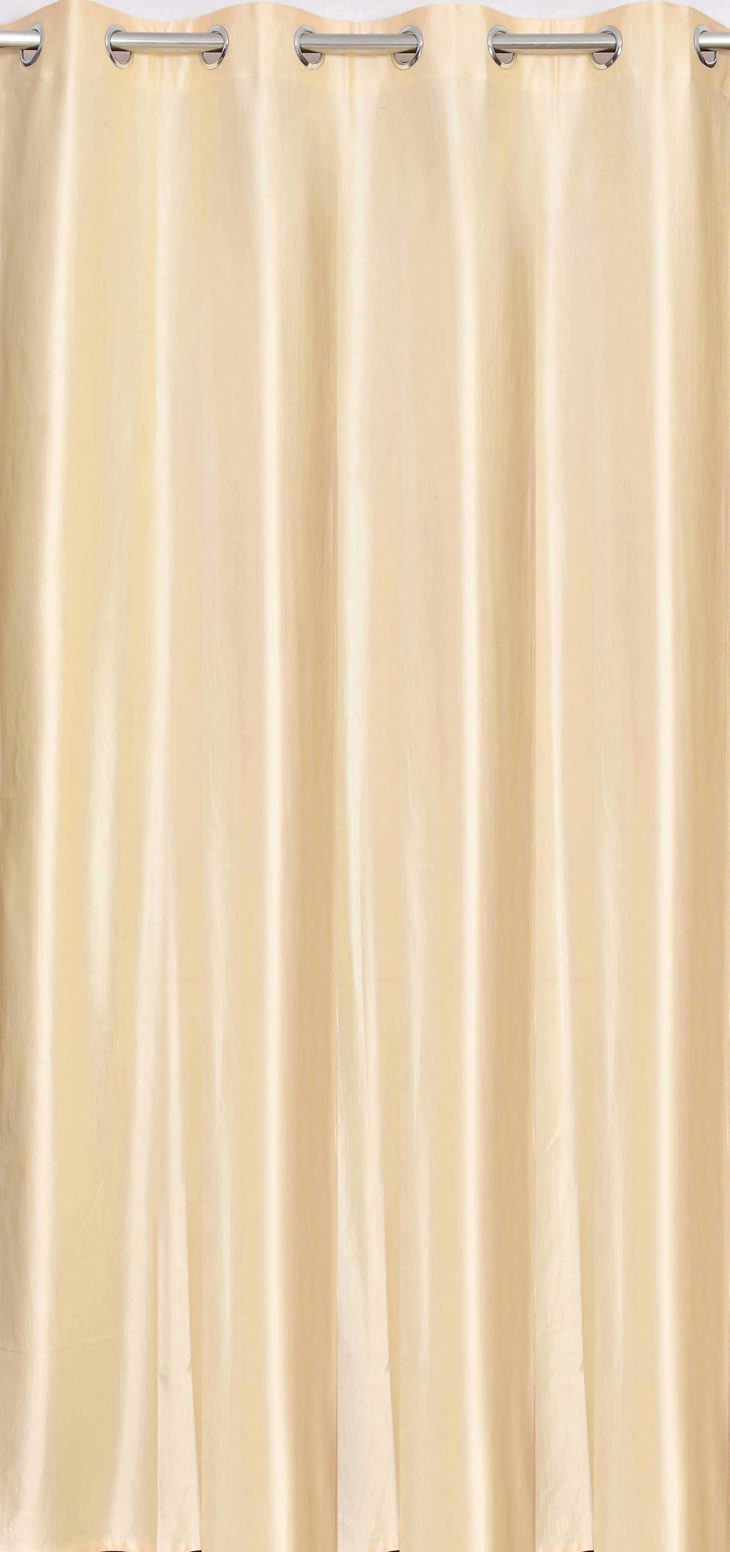 Homecrown Solid Plain Crush Curtains for Windows/Doors – Set of 2, Cream