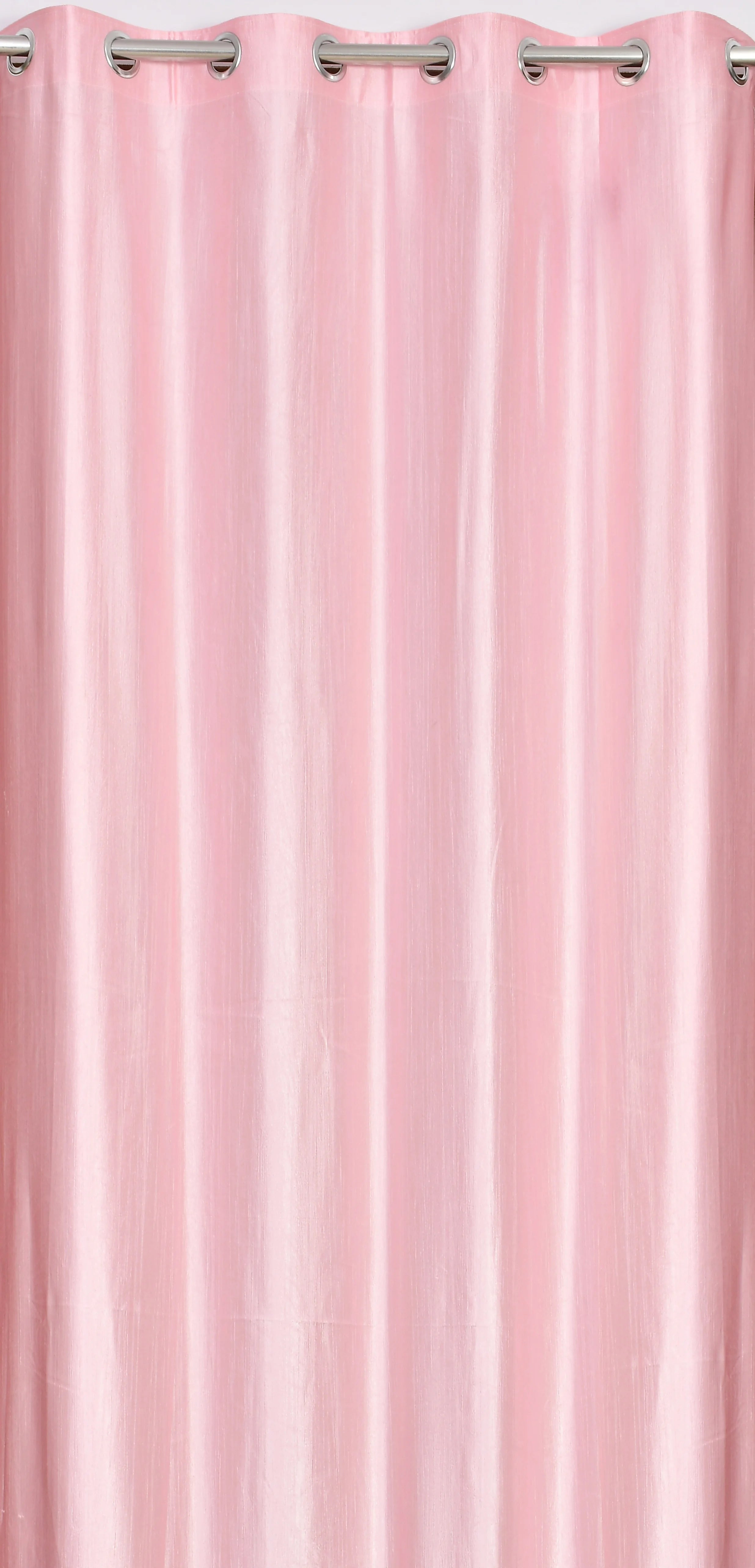 Homecrown Solid Plain Crush Curtains for Windows/Doors – Set of 2, Baby Pink