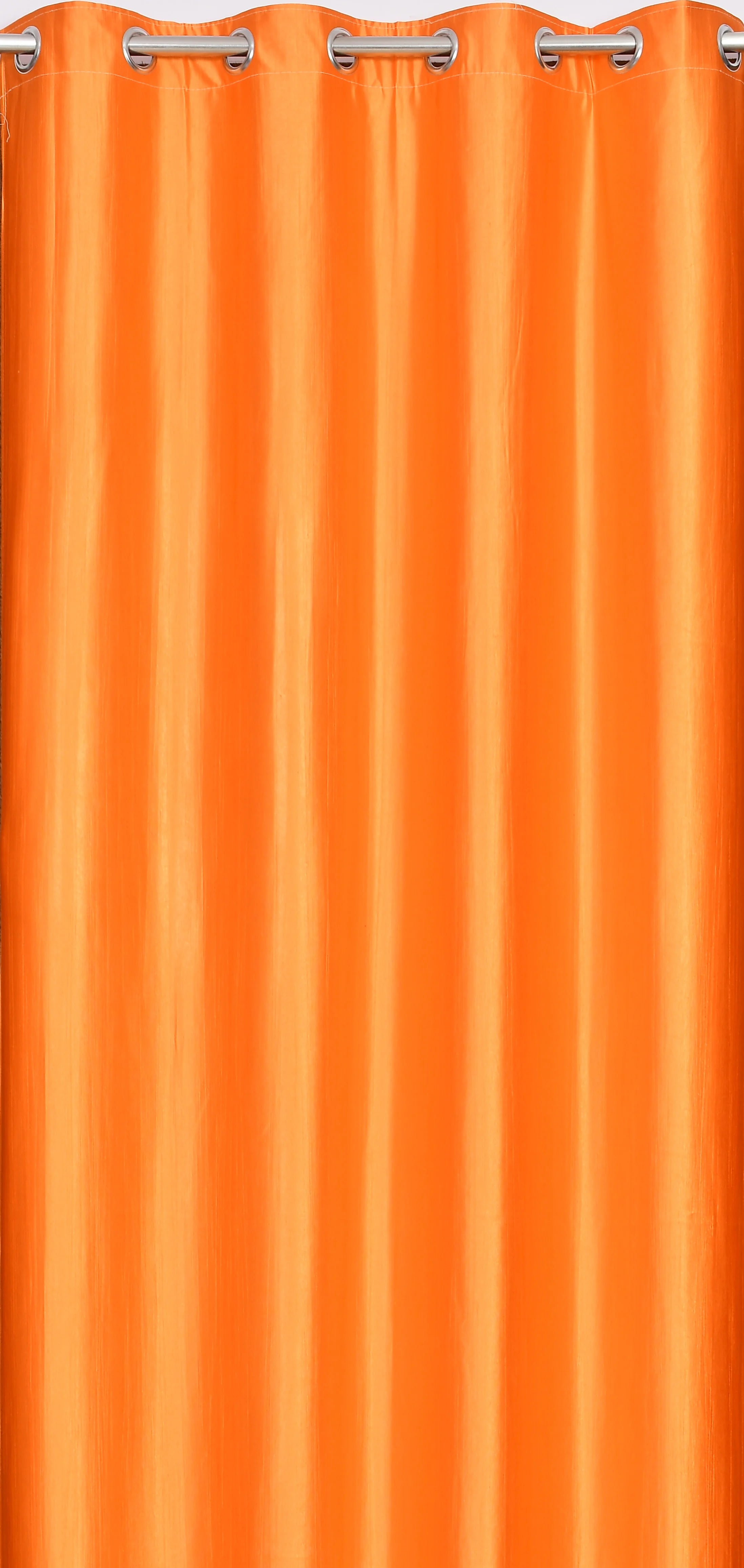 Homecrown Solid Plain Crush Curtains for Windows/Doors – Set of 2, Orange
