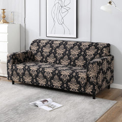 Homecrown Stretchable Fully Covered 5 Seater Sofa Cover Set (3+1+1) – Ethnic Design, Universal Fit & Non-Slip Protection