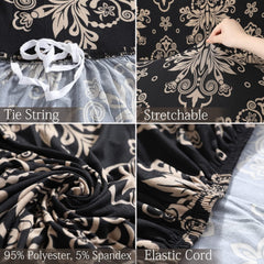 Homecrown Stretchable Fully Covered 5 Seater Sofa Cover Set (3+1+1) – Ethnic Design, Universal Fit & Non-Slip Protection