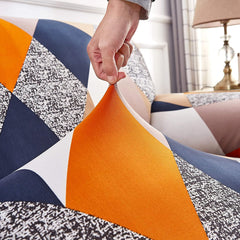 Homecrown Stretchable Fully Covered 5 Seater Sofa Cover Set (3+1+1) – Geometric Design, Universal Fit & Non-Slip Protection