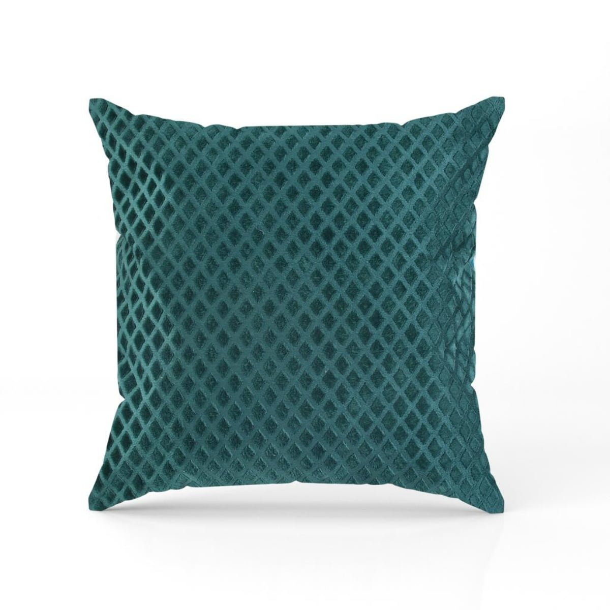 Homecrown Textured Velvet Cushion Covers Set of 5 (16x16 Inch) - Teal